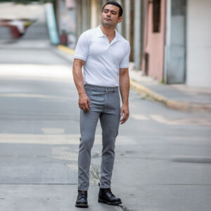 Jeans Mezclilla Plomo con Elástico