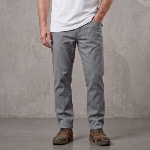 Jeans Mezclilla Plomo con Elástico