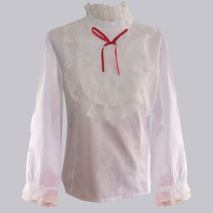 Blusa Clásica con Pechera Encaje