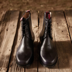 Bota de Huaso Cuero Liso con Cordón