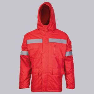 Parka térmica roja con reflectante