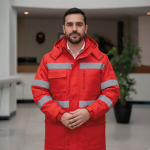 Parka Térmica Roja con Reflectante