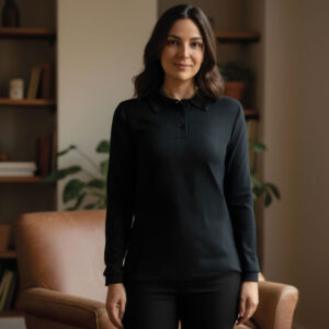 Polera Pique Manga Larga Mujer