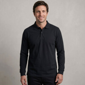Polera Pique Manga Larga Hombre