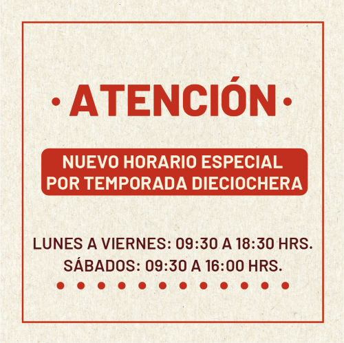 Nuevo horario especial temporada dieciochera - La Oriental