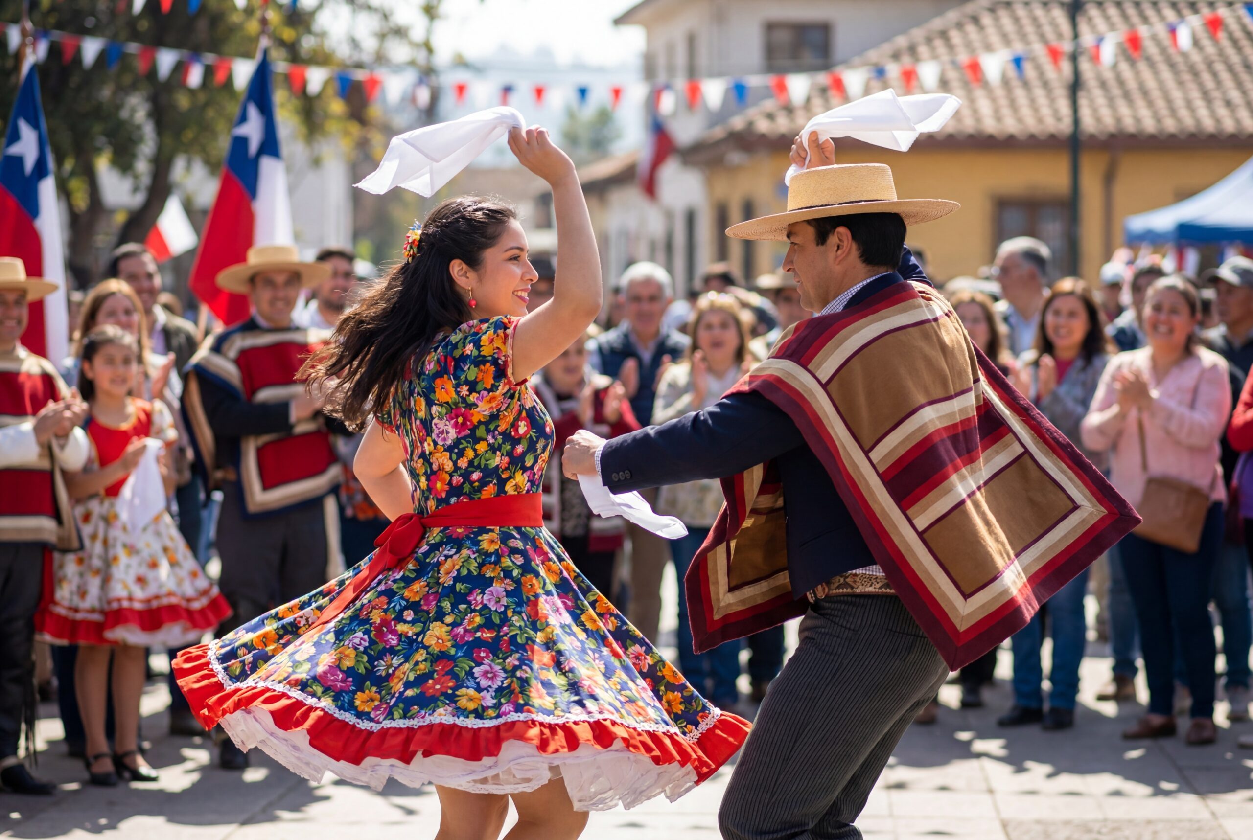 Pareja de huaso y huasa: vestimenta tradicional